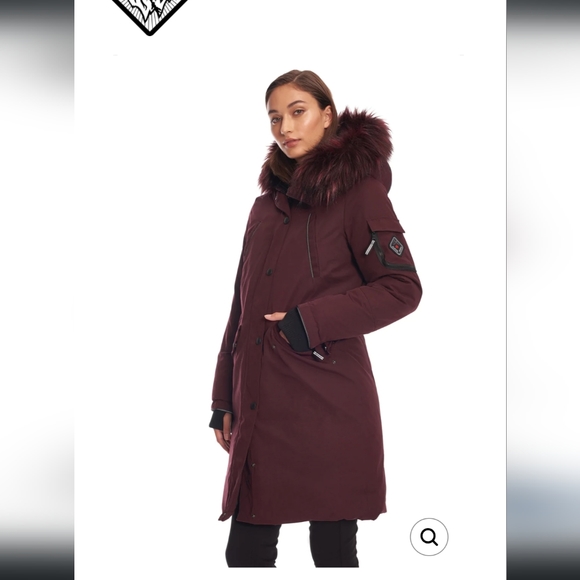 WOMEN'S VEGAN DOWN (RECYCLED) LONG PARKA, GRAPE - Picture 4 of 7